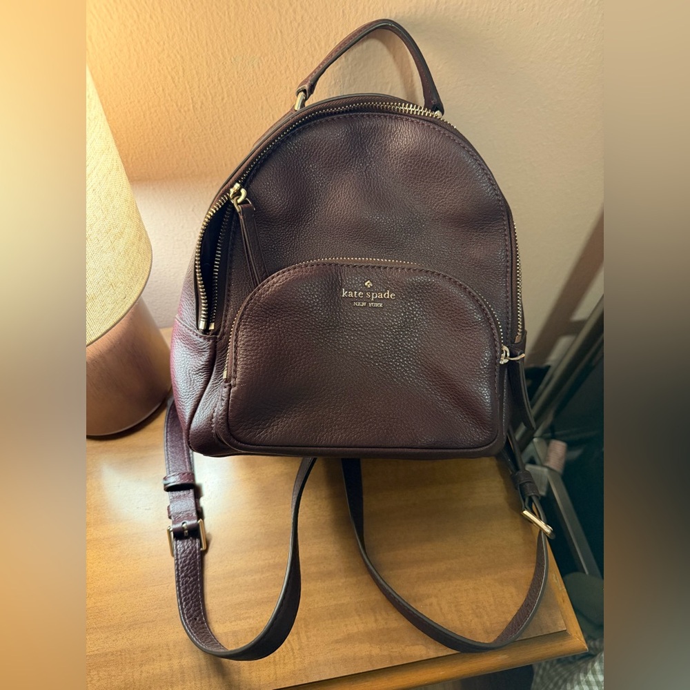 Kate Spade Burgundy Leather Backpack